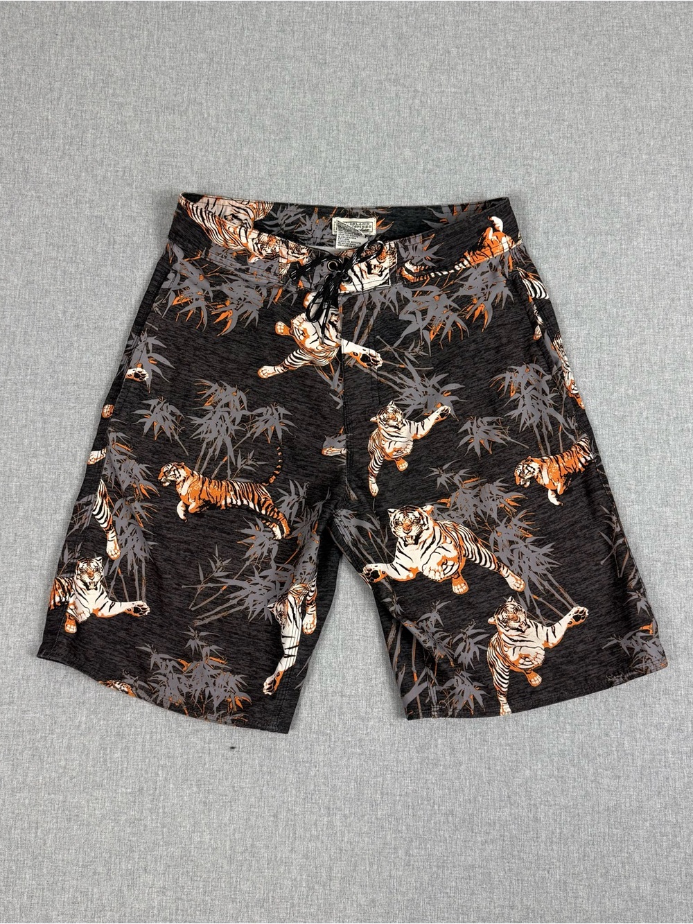 RS Surf Tiger Bamboo Board Shorts 28 Island Inspired Swim Trunks